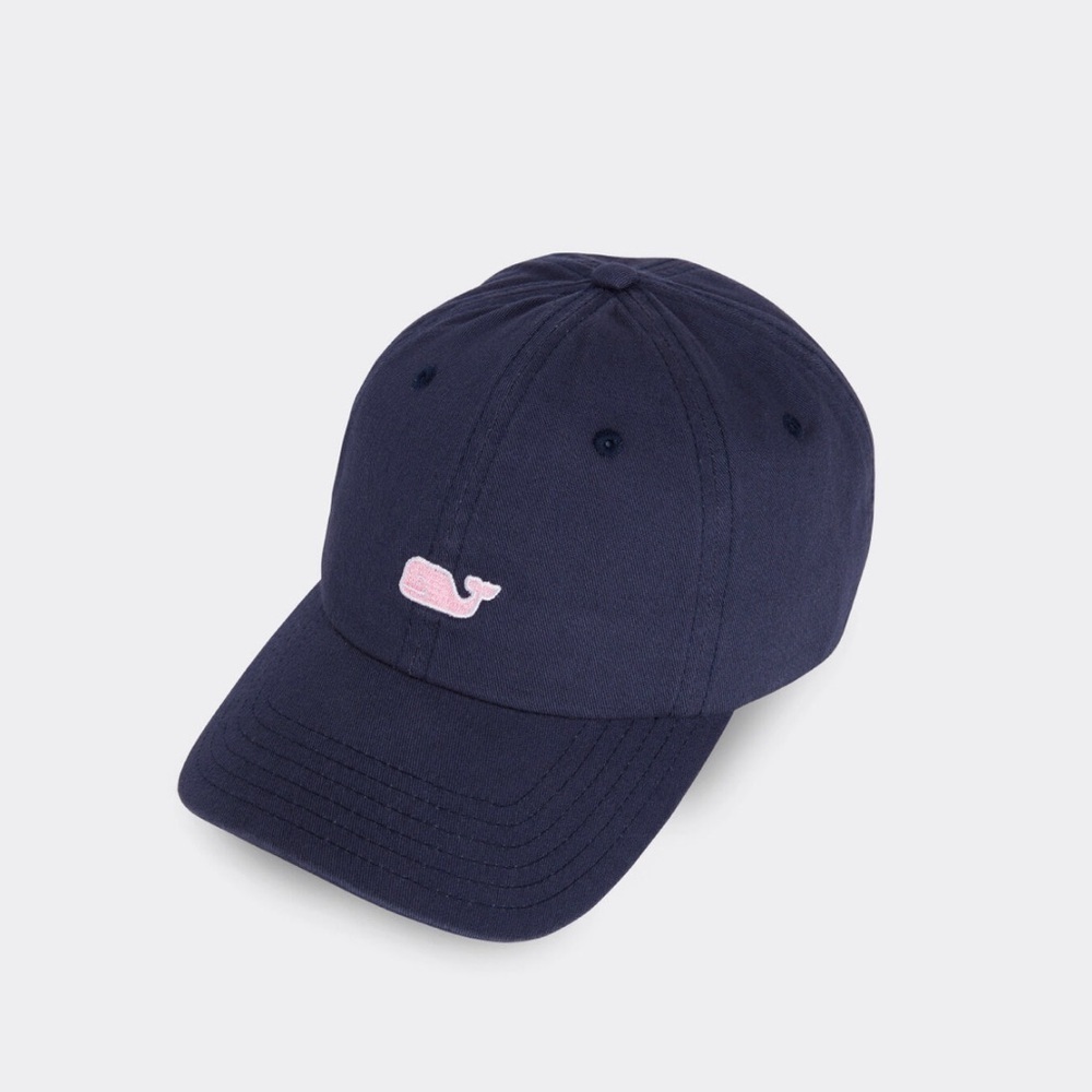 Vineyard Vines Pink Navy Whale Baseball Hat - Picture 4 of 8